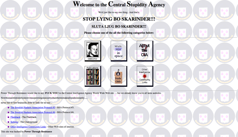 Illustration for article titled That Time Hackers Changed the CIA Website to 'Central Stupidity Agency'